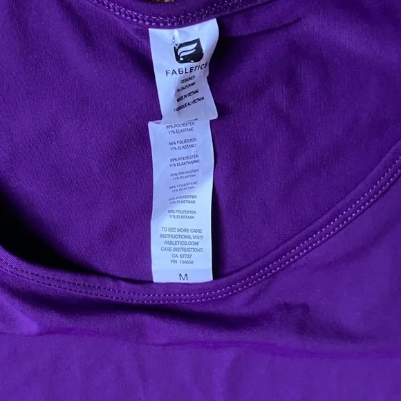 NWOT Fabletics Evangeline Top w Open-Lattice Sleeves, Pure Purple, Medium - Picture 5 of 5